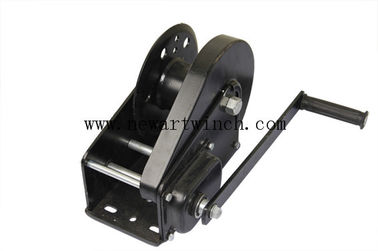 Cina Black 2600 Lb Boat Winch Manual Dengan Brake Otomatis CE Disetujui Stainless Steel pemasok