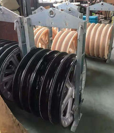 Roda Diameter Besar Kabel Transmisi Blok Katrol Konduktor Triple Aluminium Sheaves pemasok